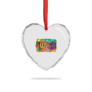 Autism Acceptance Heart Crystal Glass Ornament Accept Understand Love Autistic Support TS02 Print Your Wear