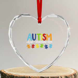 Autism Acceptance Heart Crystal Glass Ornament Accept Understand Love Special Education Teacher Gift TS14 Transparent Glass 3'' Heart Print Your Wear