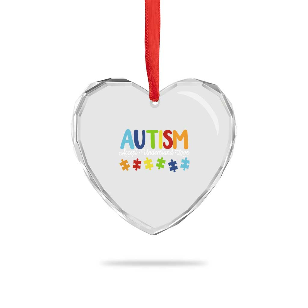 Autism Acceptance Heart Crystal Glass Ornament Accept Understand Love Special Education Teacher Gift TS14 Print Your Wear