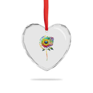 Autism Acceptance Heart Crystal Glass Ornament Accept Understand Love Sunflower Puzzle TS14 Print Your Wear