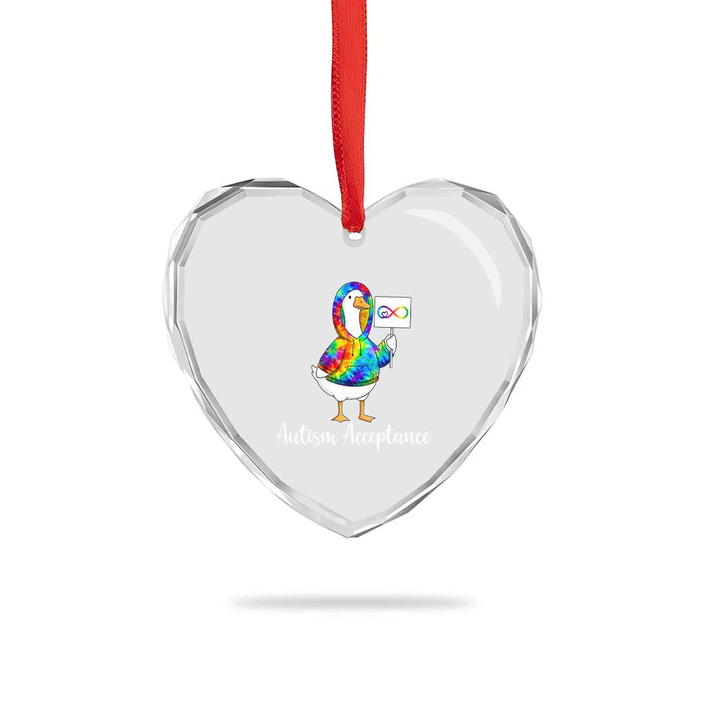 Autism Acceptance Heart Crystal Glass Ornament Accept Understand Love Support Neurodivergent TS14 Print Your Wear