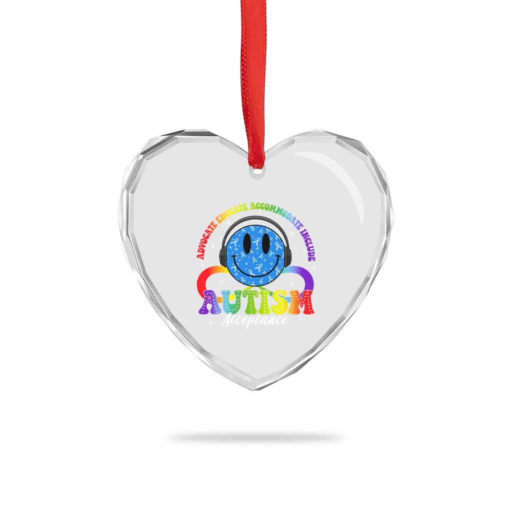 Autism Acceptance Heart Crystal Glass Ornament Acceptance Special Education Teacher Kids TS14 Print Your Wear
