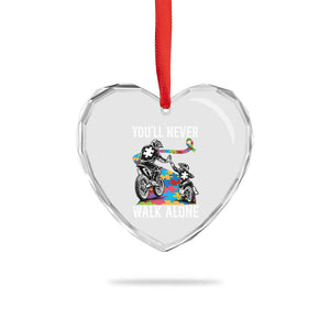 Autism Acceptance Heart Crystal Glass Ornament Autism Dad Motocross Rider Father Son Support TS14 Print Your Wear