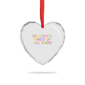 Autism Acceptance Heart Crystal Glass Ornament Celebrate Minds of All Kinds TS14 Print Your Wear