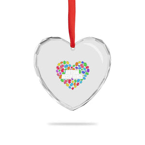 Autism Acceptance Heart Crystal Glass Ornament Love Heart Puzzle Piece Gift TS14 Print Your Wear