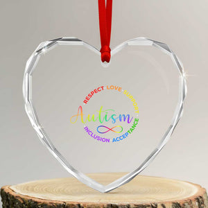 Autism Acceptance Heart Crystal Glass Ornament Respect Love Support Autism Awareness Month TS14 Transparent Glass 3'' Heart Print Your Wear