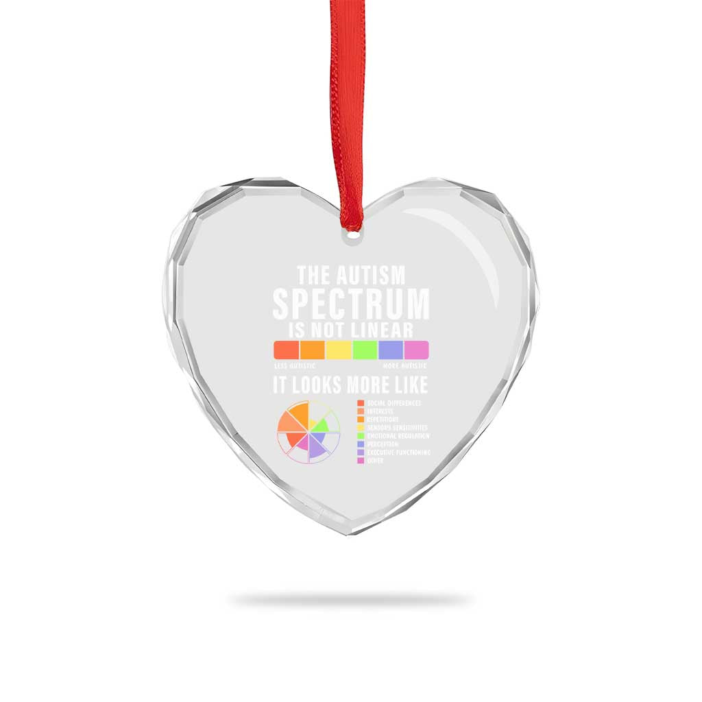 Autism Acceptance Heart Crystal Glass Ornament The Autism Spectrum Is Not Linear TS02 Print Your Wear