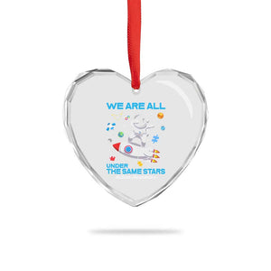 Autism Acceptance Heart Crystal Glass Ornament We Are All Under The Same Stars TS10 Print Your Wear