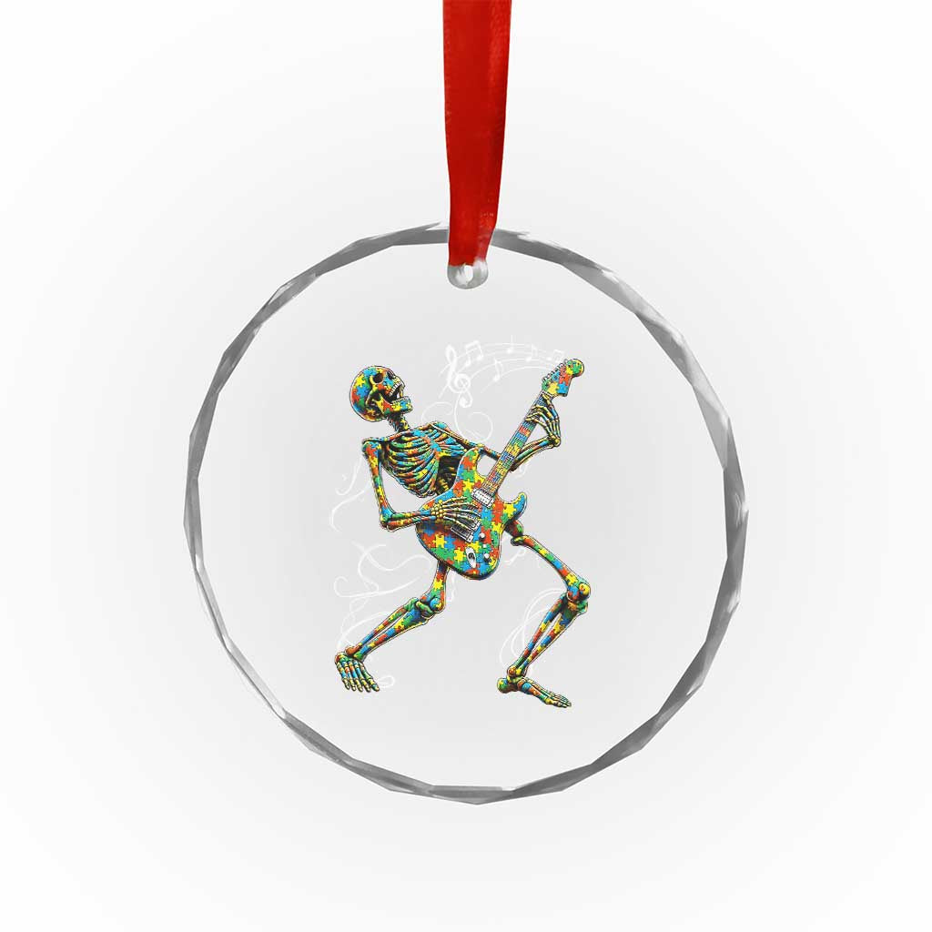 Autism Acceptance Rock Guitar Skeleton Crystal Glass Ornament Music Lover TS12 Print Your Wear