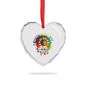 Autism Acceptance Sunflower Puzzle Heart Crystal Glass Ornament Accept Understand Love ASD TS10 Print Your Wear