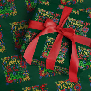 Autism Acceptance Wrapping Paper Roll I Believe In A Spectrum Of Possibilities Retro Boho TS02 Green Print Your Wear