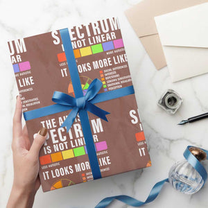 Autism Acceptance Wrapping Paper Roll The Autism Spectrum Is Not Linear TS02 Mocha Print Your Wear