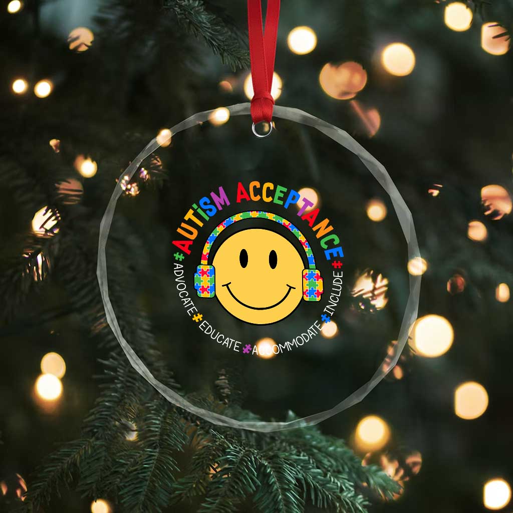 Autism Awareness Acceptance Crystal Glass Ornament Special Education Teacher Kids TS02 Print Your Wear