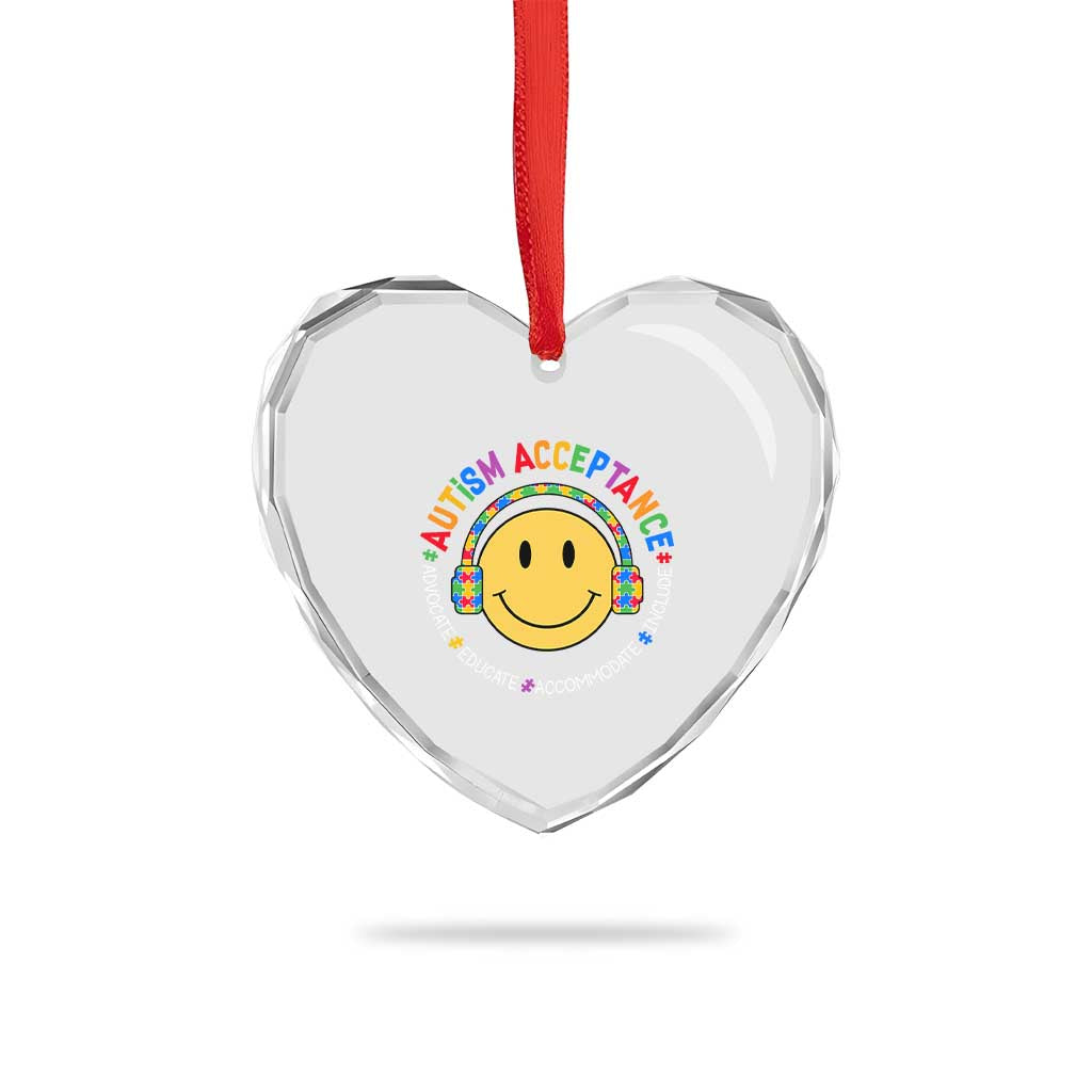 Autism Awareness Acceptance Heart Crystal Glass Ornament Special Education Teacher Kids TS02 Print Your Wear