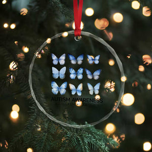 Autism Awareness Blue Butterflies Crystal Glass Ornament Accept Love Understand TS02 Print Your Wear