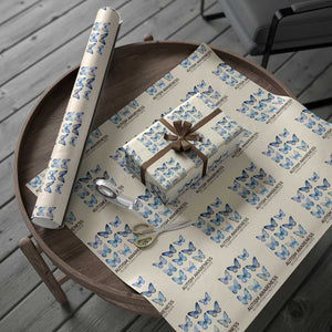 Autism Awareness Blue Butterflies Wrapping Paper Roll Accept Love Understand TS02 Beige Print Your Wear