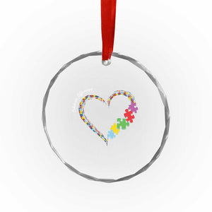 Autism Awareness Celebrate Differences Crystal Glass Ornament Love Heart Puzzle Pieces TS11 Print Your Wear