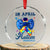 Autism Awareness Crystal Glass Ornament In April We Wear Blue Puzzle Ribbon Coquette Bow TS02 Transparent Glass 3'' Circle Print Your Wear
