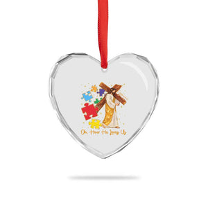 Autism Awareness Jesus Heart Crystal Glass Ornament Oh How He Loves Us Christian Bible Verse TS11 Print Your Wear