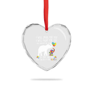 Autism Awareness Mom Heart Crystal Glass Ornament I Will Speak Fight Advocate For You So That You Can Do It For Yourself TS11 Print Your Wear