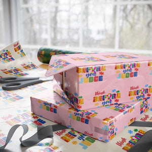 Autism Awareness Wrapping Paper Roll Think Before You Judge Autistic Support TS02 Light Pink Print Your Wear
