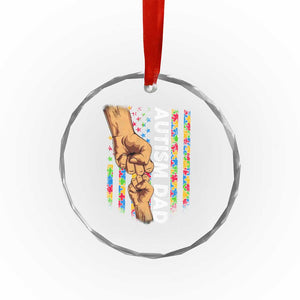 Autism Dad Awareness American Flag Fist Bump Crystal Glass Ornament TS11 Print Your Wear