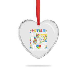 Autism Dad Heart Crystal Glass Ornament Autism Doesn't Come With A Manual It Comes With A Dad TS11 Print Your Wear