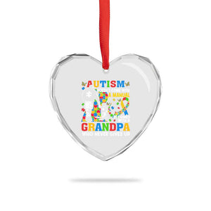 Autism Grandpa Heart Crystal Glass Ornament Autism Doesn't Come With A Manual It Comes With A Grandpa TS11 Print Your Wear