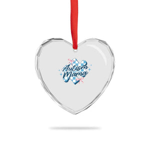 Autism Mama Coquette Puzzle Piece Pink Bow Heart Crystal Glass Ornament TS11 Print Your Wear