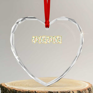 Autism Mama Heart Crystal Glass Ornament Autism Awareness Mental Health Puzzle Glitter Print TS11 Transparent Glass 3'' Heart Print Your Wear
