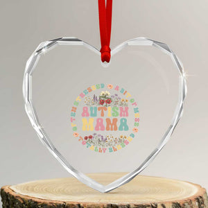 Autism Mama Heart Crystal Glass Ornament Totally Blessed Often Stressed A Bit Of A Mess TS02 Transparent Glass 3'' Heart Print Your Wear