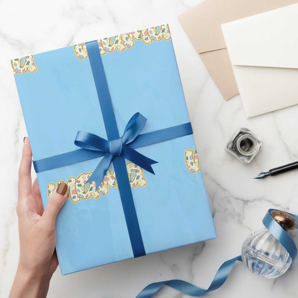 Autism Mama Wrapping Paper Roll Autism Awareness Mental Health Puzzle Glitter Print TS11 Light Blue Print Your Wear