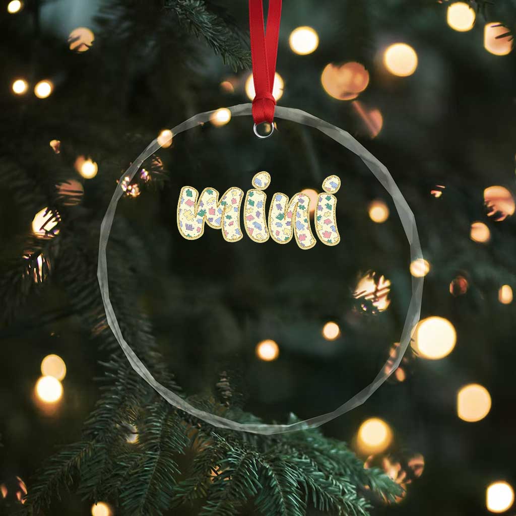 Autism Mini Crystal Glass Ornament Autism Awareness Mental Health Puzzle Glitter Print TS11 Print Your Wear