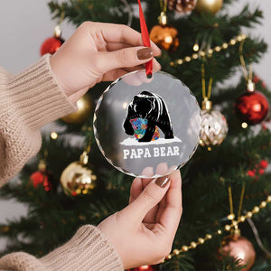 Autism Papa Bear Crystal Glass Ornament Support Autistic Matching Family Dad TS02 Print Your Wear