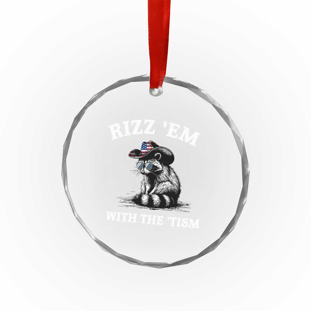 Autism Racoon Cowboy Crystal Glass Ornament Rizz Em With The Tism TS02 Print Your Wear