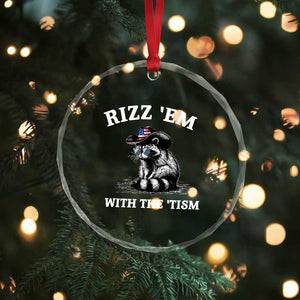 Autism Racoon Cowboy Crystal Glass Ornament Rizz Em With The Tism TS02 Print Your Wear
