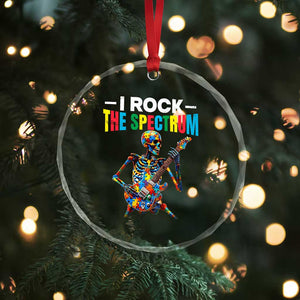 Autism Skeleton Rocker Crystal Glass Ornament I Rock The Spectrum Autism Awareness TS11 Print Your Wear