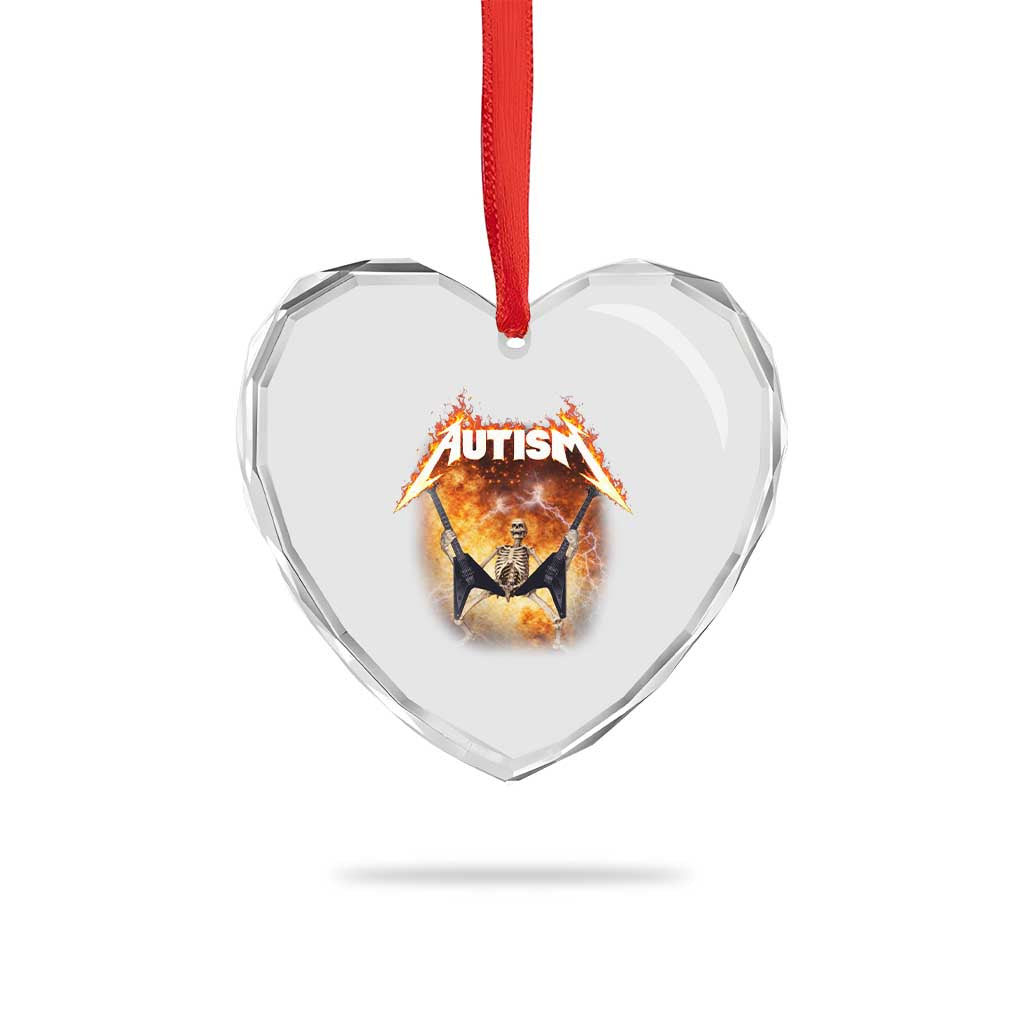 Autism Skeleton Rocker Heart Crystal Glass Ornament Hardcore Rock Style Artwork TS11 Print Your Wear