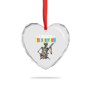 Autism Skeleton Rocker Heart Crystal Glass Ornament I Rock The Spectrum Autism Awareness TS11 Print Your Wear