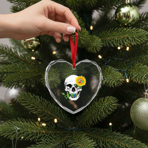 Autism Skull Sunflower Heart Crystal Glass Ornament Support Autistic Puzzle Pieces Heart TS02 Print Your Wear