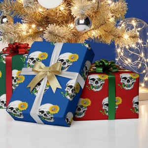 Autism Skull Sunflower Wrapping Paper Roll Support Autistic Puzzle Pieces Heart TS02 Print Your Wear