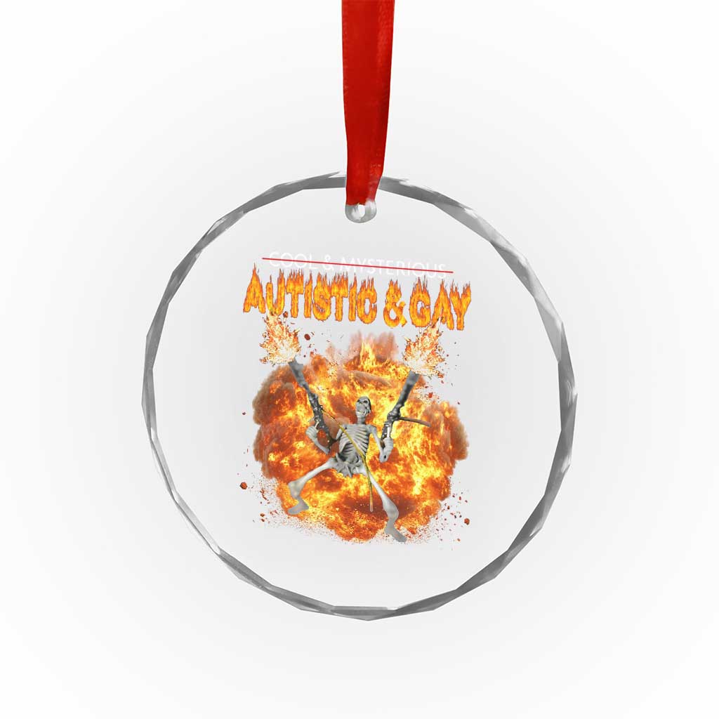 Autistic And Gay Skeleton Explosion Crystal Glass Ornament TS10 Print Your Wear