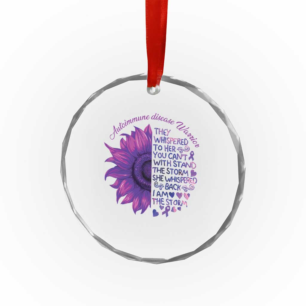 Autoimmune Disease Awereness Crystal Glass Ornament I Am The Storm Purple Ribbon TS10 Print Your Wear