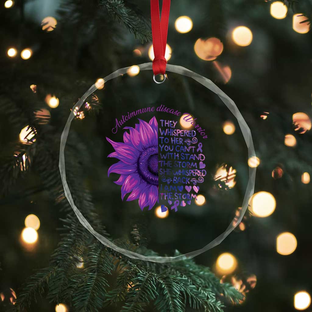 Autoimmune Disease Awereness Crystal Glass Ornament I Am The Storm Purple Ribbon TS10 Print Your Wear