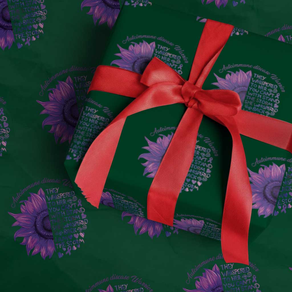 Autoimmune Disease Awereness Wrapping Paper Roll I Am The Storm Purple Ribbon TS10 Green Print Your Wear