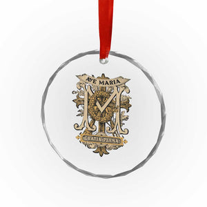 Ave Maria Crystal Glass Ornament Gratia Plena Blessed Mother Mary Hail TS09 Print Your Wear