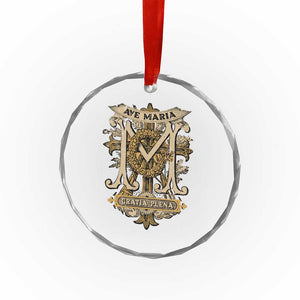 Ave Maria Crystal Glass Ornament Gratia Plena Blessed Mother Mary Hail TS09 Print Your Wear