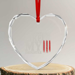 Awesome Like My Daughter Heart Crystal Glass Ornament Funny Dad Fathers Day 4th Of July