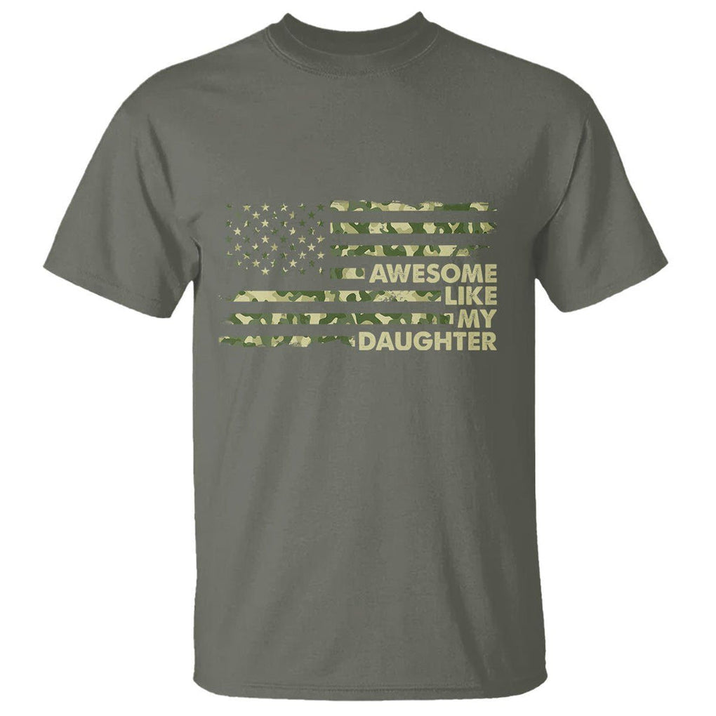Awesome Like My Daughter Parents' Day Camo American Flag T Shirt TS02 Printyourwear
