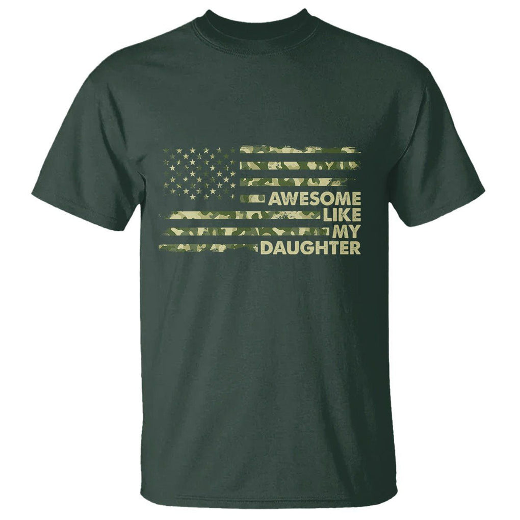 Awesome Like My Daughter Parents' Day Camo American Flag T Shirt TS02 Printyourwear
